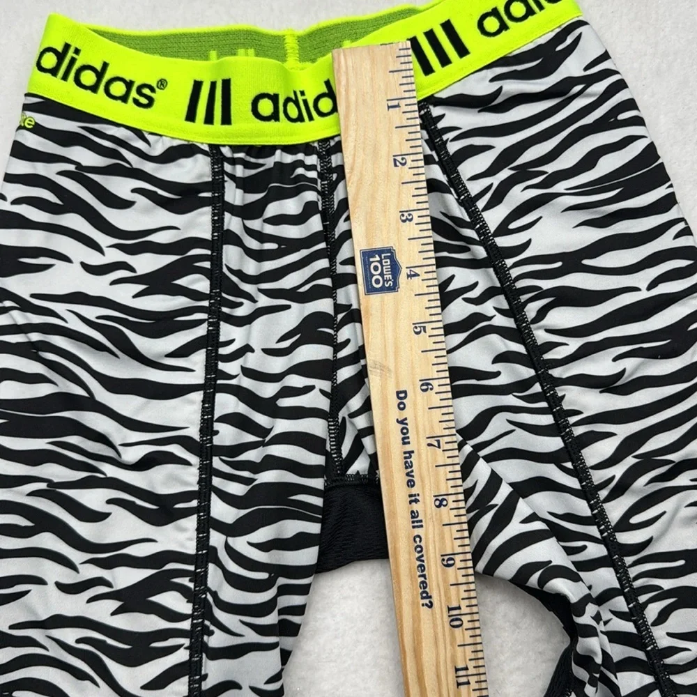 Adidas Kids biker shorts size large L black and white zebra animal print